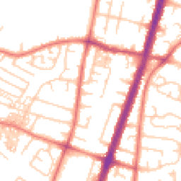 Daytime road noise heatmap for M20 6JX