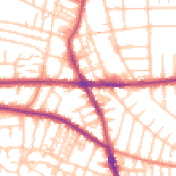 Daytime road noise heatmap for M21 0AB