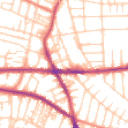 Daytime road noise heatmap for M21 0AT