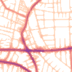 Daytime road noise heatmap for M21 0AZ