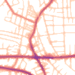 Daytime road noise heatmap for M21 0BJ