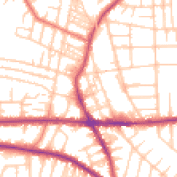 Daytime road noise heatmap for M21 0BP