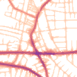 Daytime road noise heatmap for M21 0BW