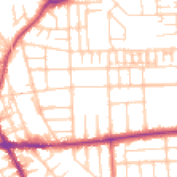 Daytime road noise heatmap for M21 0DZ
