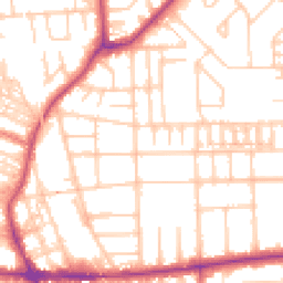 Daytime road noise heatmap for M21 0GW