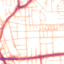 Daytime road noise heatmap for M21 0GY