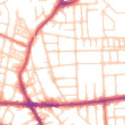 Daytime road noise heatmap for M21 0QU