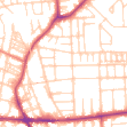 Daytime road noise heatmap for M21 0RD