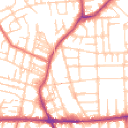 Daytime road noise heatmap for M21 0RG