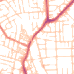 Daytime road noise heatmap for M21 0RP