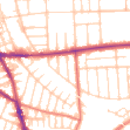 Daytime road noise heatmap for M21 0TF
