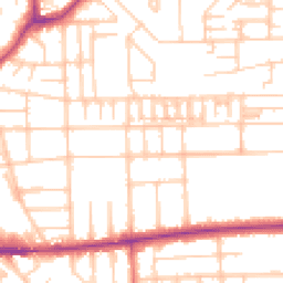 Daytime road noise heatmap for M21 0TQ