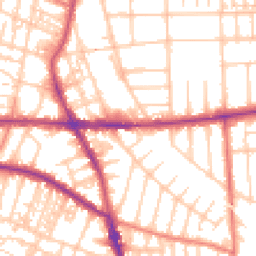 Daytime road noise heatmap for M21 0UE