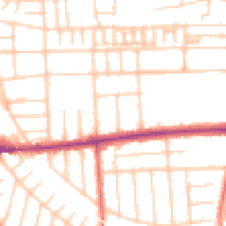 Daytime road noise heatmap for M21 0UP