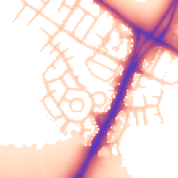 Daytime road noise heatmap for M21 7BE