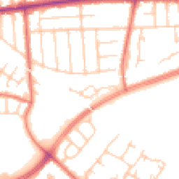 Daytime road noise heatmap for M21 7DP