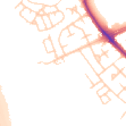 Daytime road noise heatmap for M21 7LB