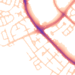 Daytime road noise heatmap for M21 7LE