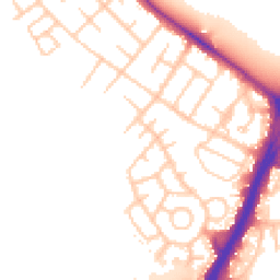 Daytime road noise heatmap for M21 7NJ