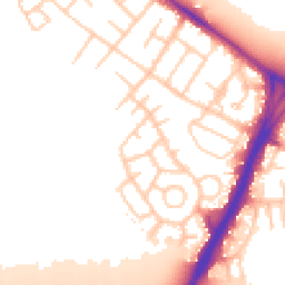 Daytime road noise heatmap for M21 7PB