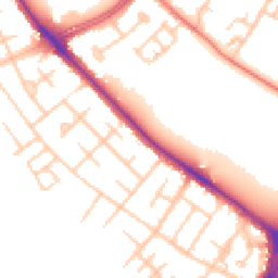 Daytime road noise heatmap for M21 7QJ
