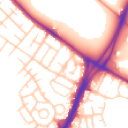 Daytime road noise heatmap for M21 7QP