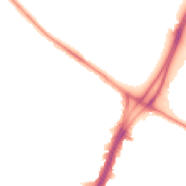 Night-time road noise heatmap for M21 7QT