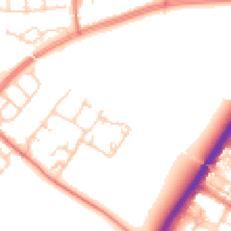 Daytime road noise heatmap for M21 7UE
