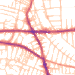 Daytime road noise heatmap for M21 8AD