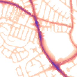 Daytime road noise heatmap for M21 8AU