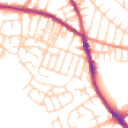 Daytime road noise heatmap for M21 8BG