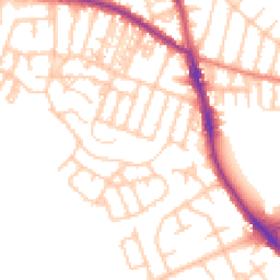 Daytime road noise heatmap for M21 8BS