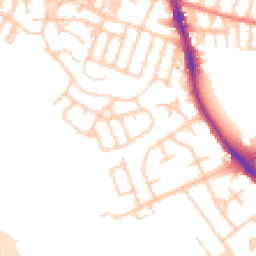 Daytime road noise heatmap for M21 8EA