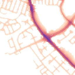 Daytime road noise heatmap for M21 8EY