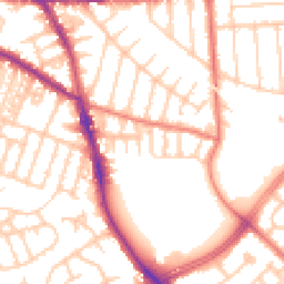 Daytime road noise heatmap for M21 8TS