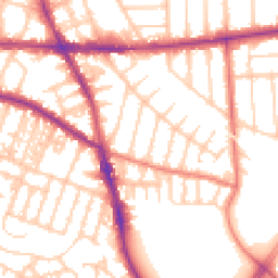 Daytime road noise heatmap for M21 8UZ
