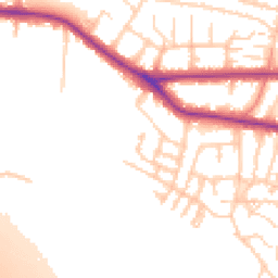 Daytime road noise heatmap for M21 9BE