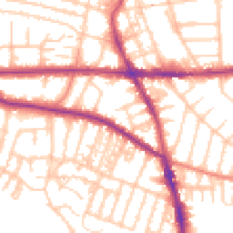 Daytime road noise heatmap for M21 9DD
