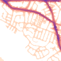Daytime road noise heatmap for M21 9DR
