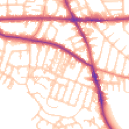 Daytime road noise heatmap for M21 9DW