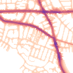Daytime road noise heatmap for M21 9DX