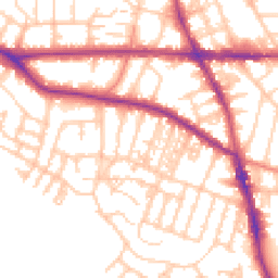 Daytime road noise heatmap for M21 9FB