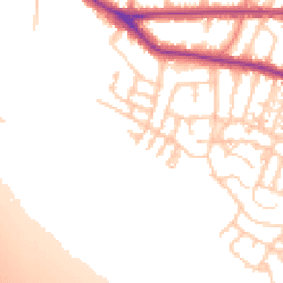 Daytime road noise heatmap for M21 9FH