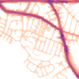 Daytime road noise heatmap for M21 9FP