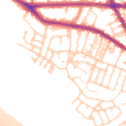 Daytime road noise heatmap for M21 9HN