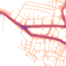 Daytime road noise heatmap for M21 9JJ