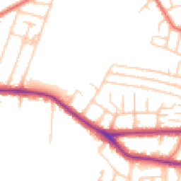 Daytime road noise heatmap for M21 9LY