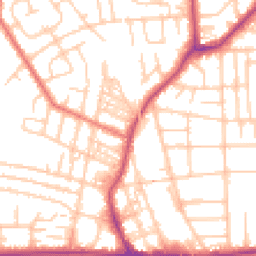 Daytime road noise heatmap for M21 9PG