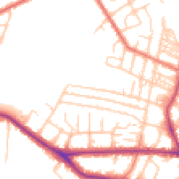 Daytime road noise heatmap for M21 9WW