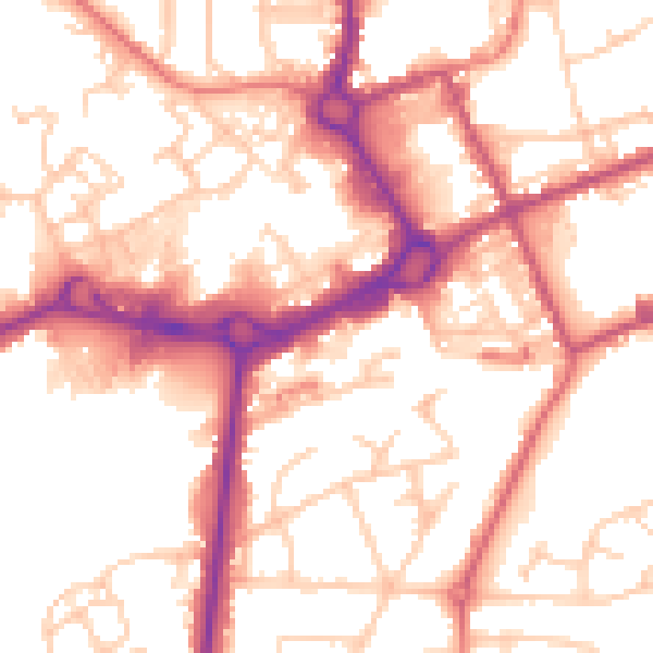 Daytime road noise heatmap for M24 1AZ